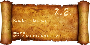 Kautz Etelka névjegykártya